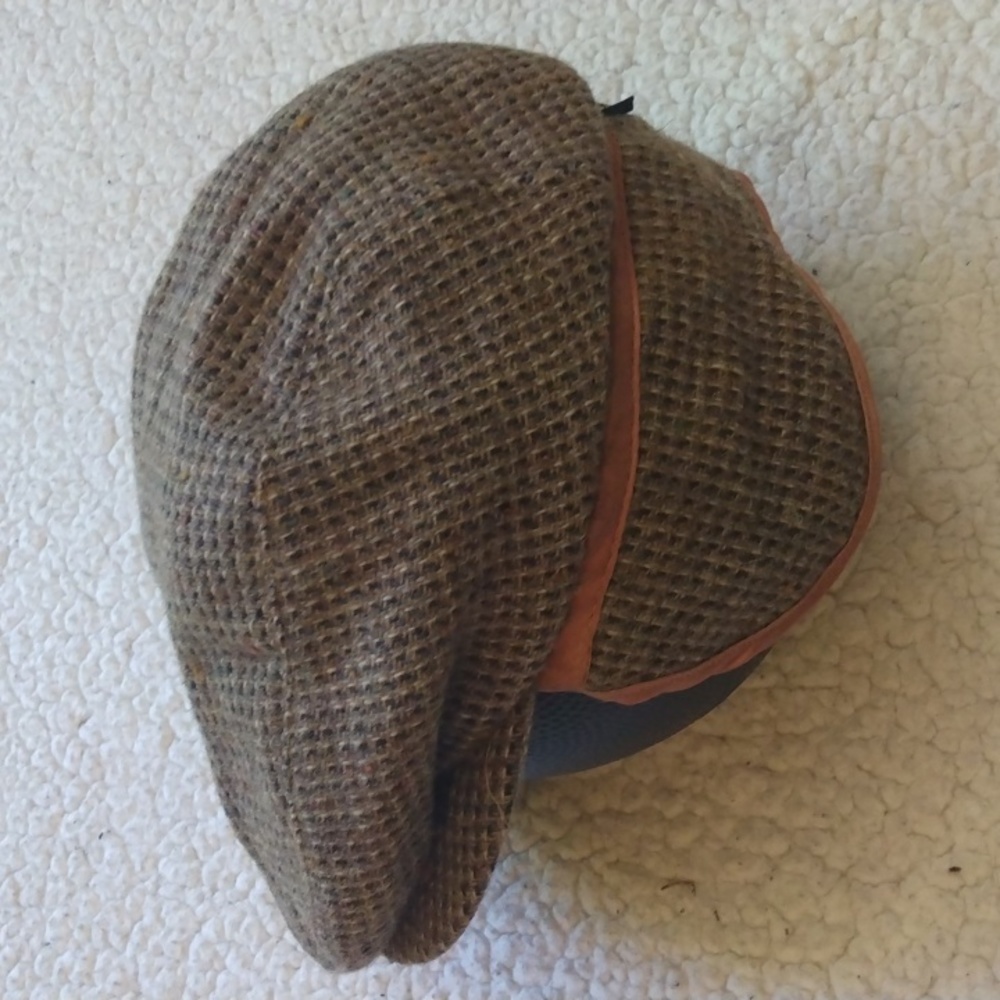 Wool & Thinsulate Brown Tweed Flat/Cabbie Cap + Ear/Neck Muff (Medium*)